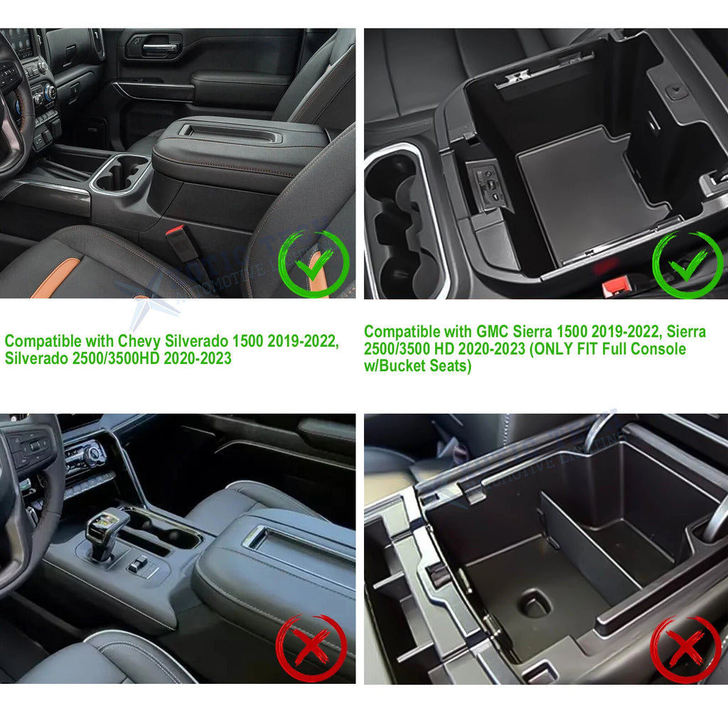 Armrest Storage Coin Organizer Case for Chevrolet Silverado (2014-2019)