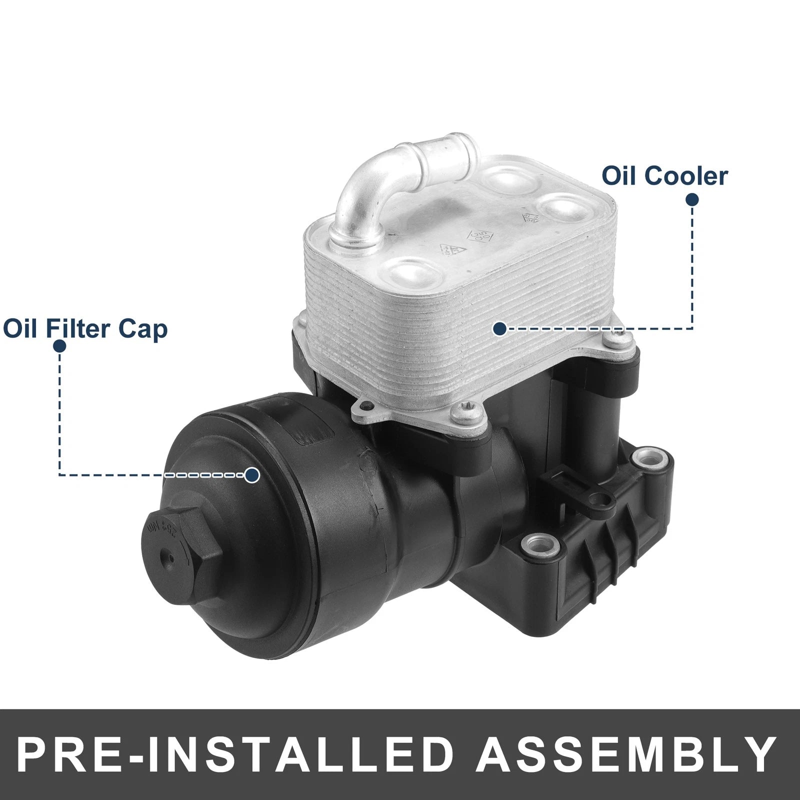 Engine Oil Cooler Filter Housing with Seals for Audi A3 Q5 (2013–2020) No. 03L115389E