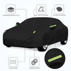 Car Cover for Hatchback (190T Black, Waterproof, Reflective Strip)