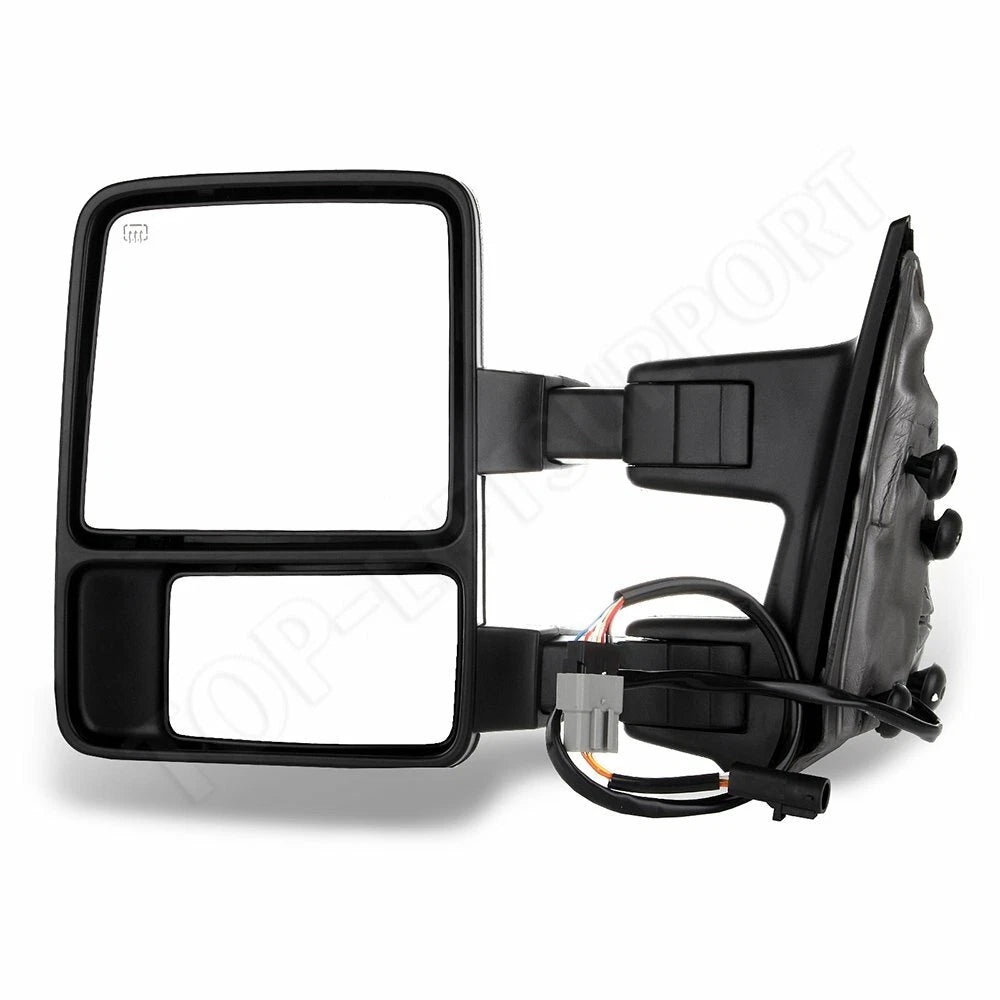Set of 2 Chrome Tow Power Heated Smoke Signal Side Mirrors for F250-F550