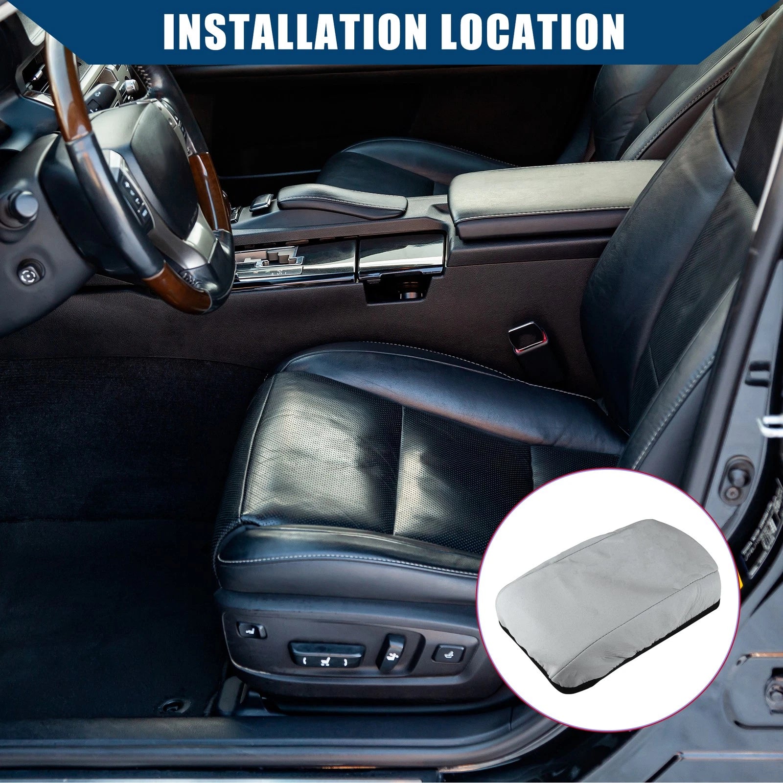 Center Console Armrest Cover for Buick Verano (2015–2016) Neoprene Gray 655692077399