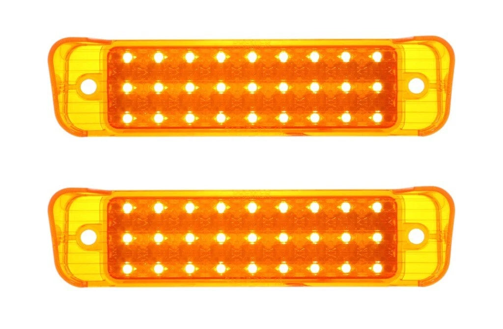 LED Turn Signal Parking Lights Amber Lens Pair for 1967 Chevy Impala (Front)