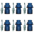 Set of 6 NGK Standard Spark Plugs & Coil Boots for 3000GT ES300 NSX RX300 SVX