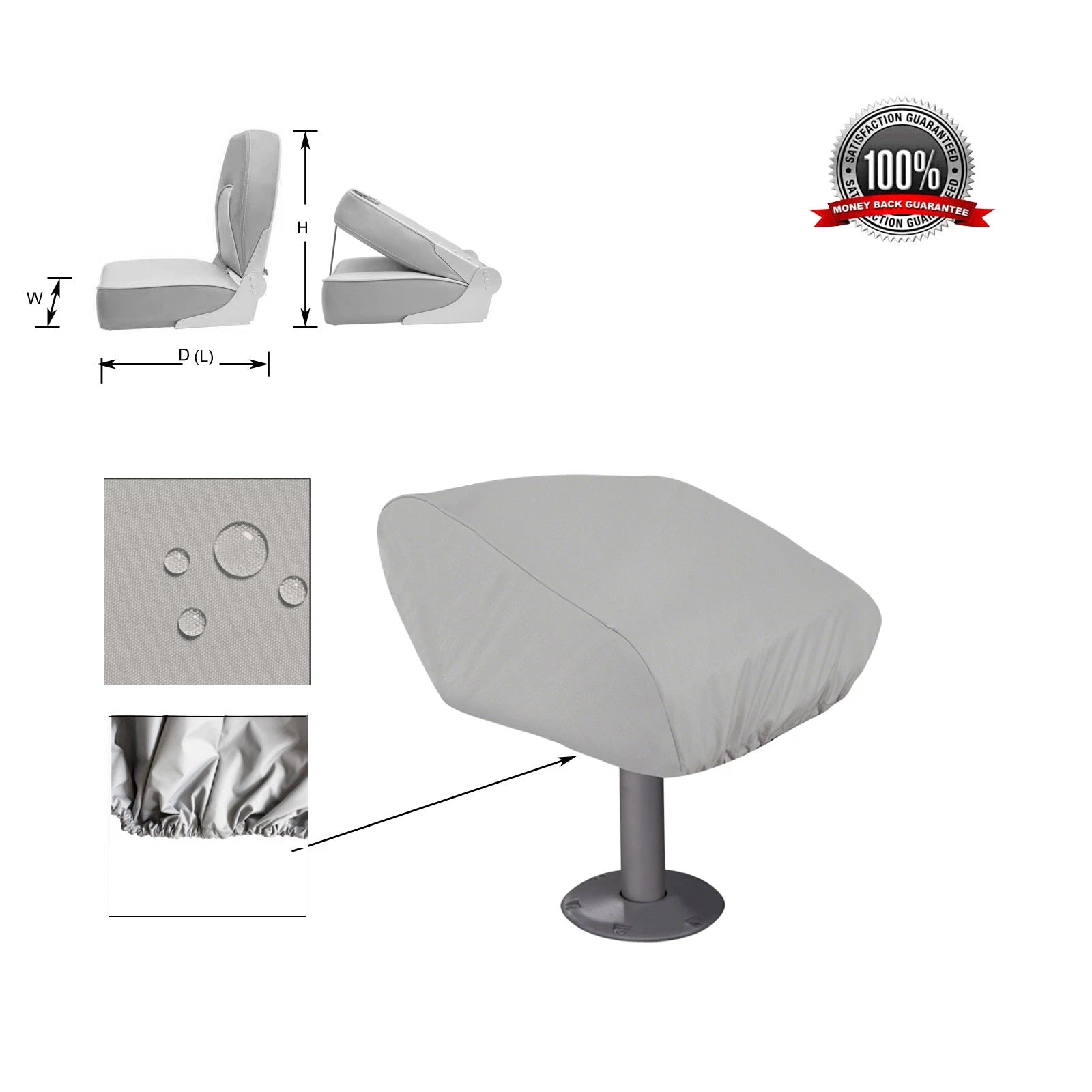 Folding Boat Seat Storage Cover for Pro (20" L x 18" W x 14" H)