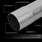 8Pcs 3.0" OD Mild Steel Exhaust Pipe Tubing Kit for Custom Applications