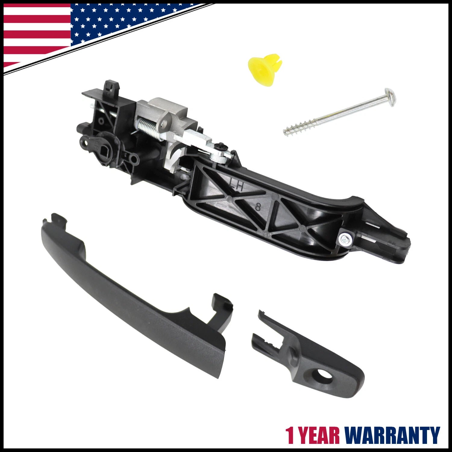 Exterior LH Driver Side Door Handle & Bracket for Ford Focus (2008–2011)