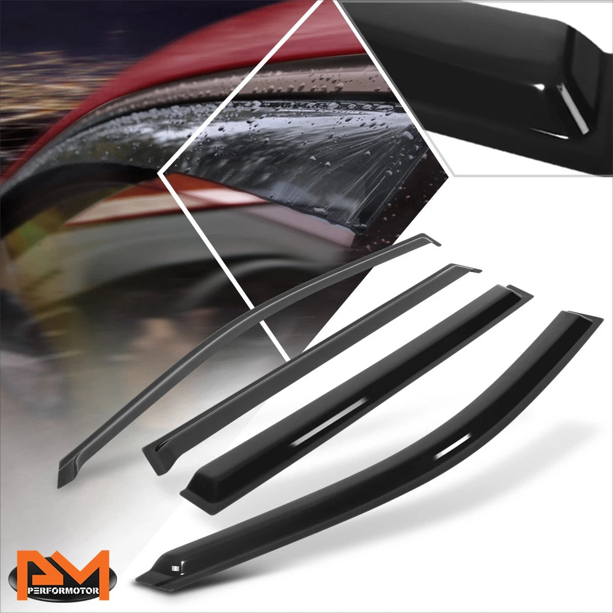 Set of 4 Tape-on Window Visors for Toyota Highlander (2014–2019)