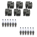 Set of 6 Ignition Coils & 12 U-Groove Spark Plugs for Mercedes W203 C32 AMG (2001–2007)