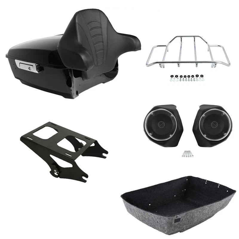 Trunk Backrest Speakers Mount Rack for Harley Touring Glide (2014–2023)