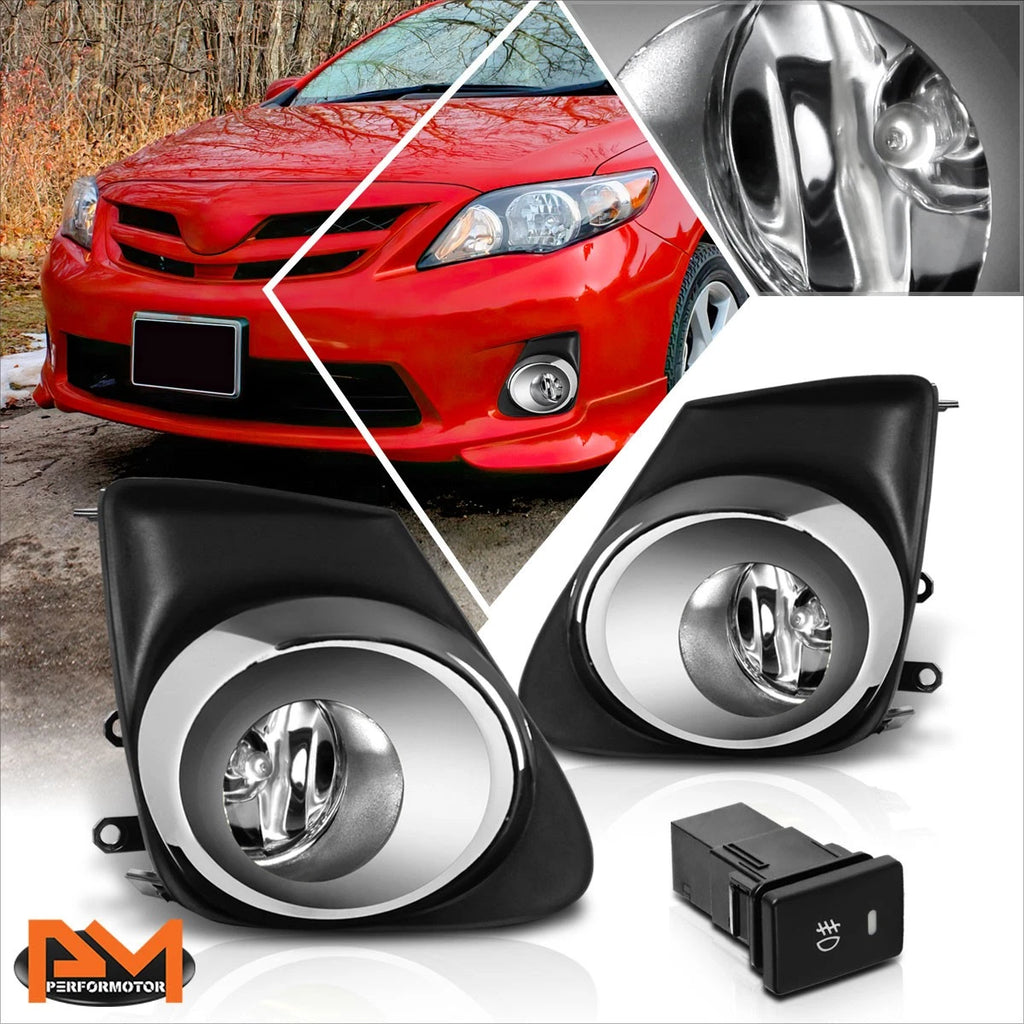 Clear Lens Fog Lights Set for Toyota Corolla (2011–2013) + Switch + Bezel