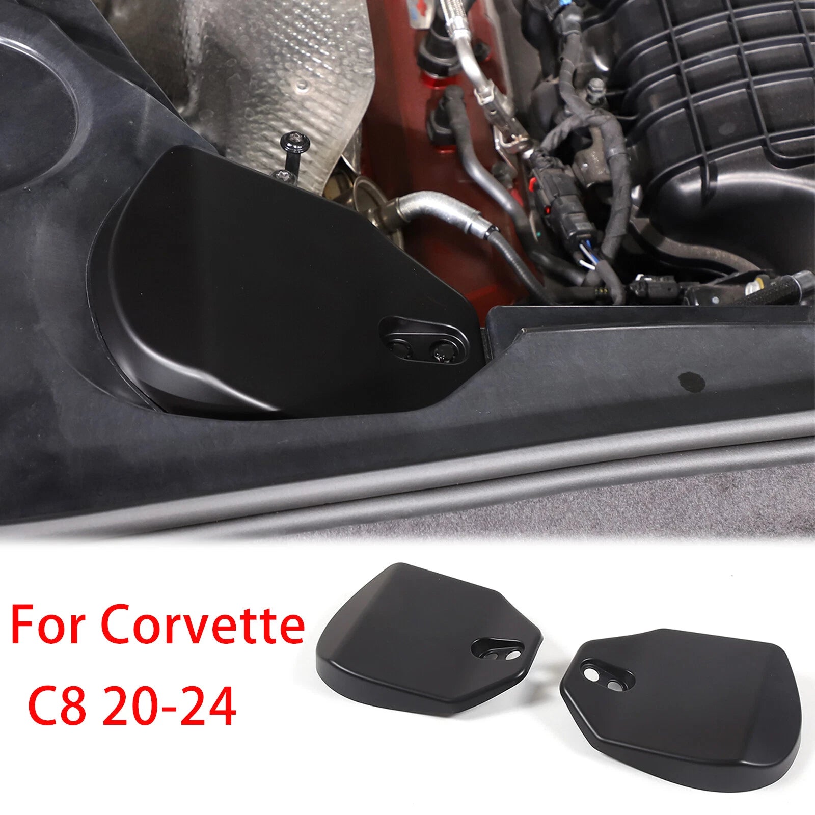 Matte Black Rear Shock Protection Panel Cover Trim for Corvette C8 (2020–2024)