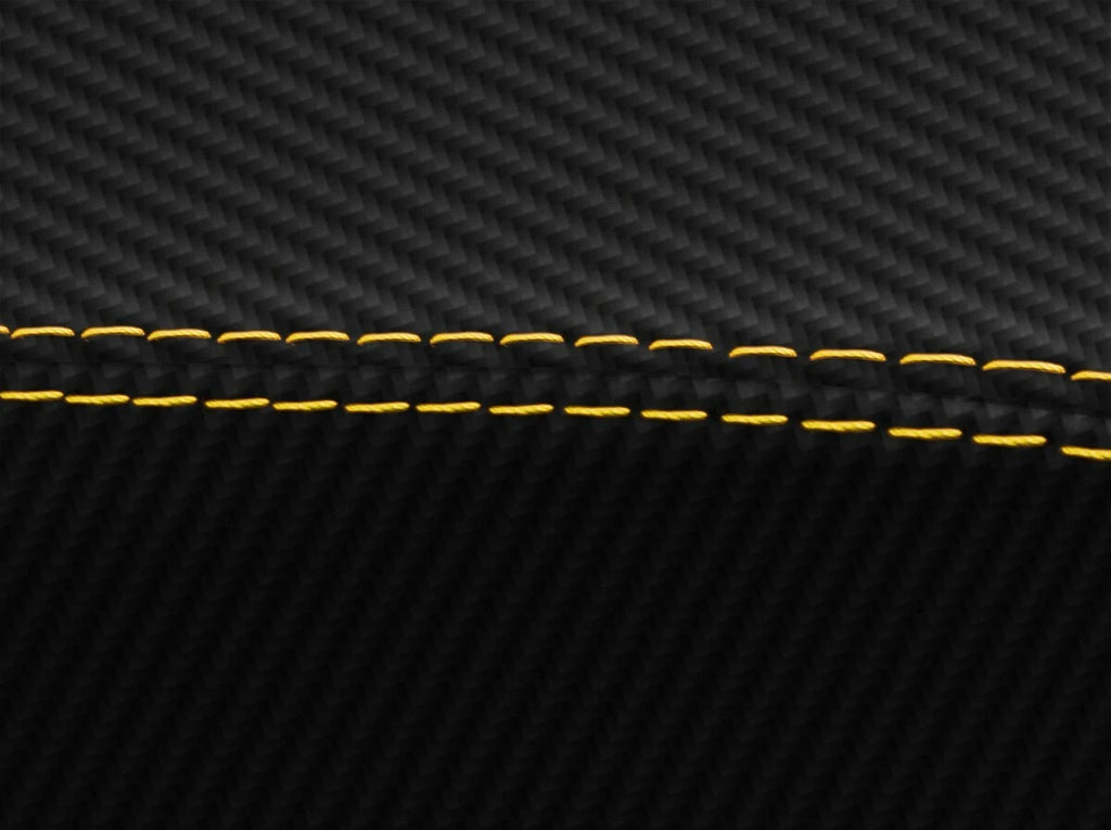 Carbon Fiber Console Lid Cover for Chevrolet Camaro (1997–2002) Yellow Stitch