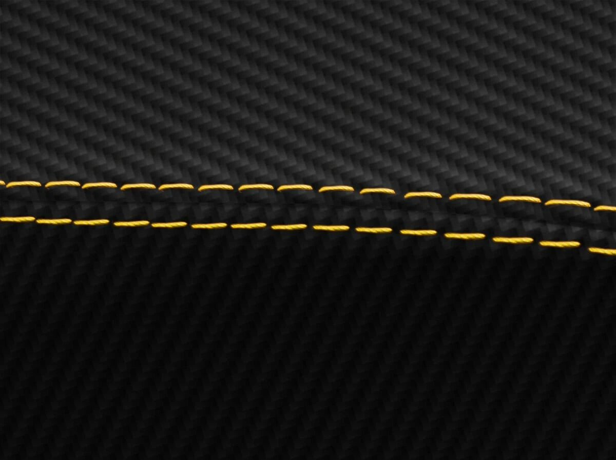 Carbon Fiber Console Lid Cover for Chevrolet Camaro (1997–2002) Yellow Stitch