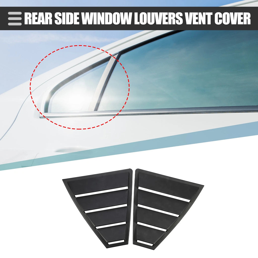 Rear Side Window Louvers Vent Cover for Hyundai Elantra (2017–2019) ABS Black