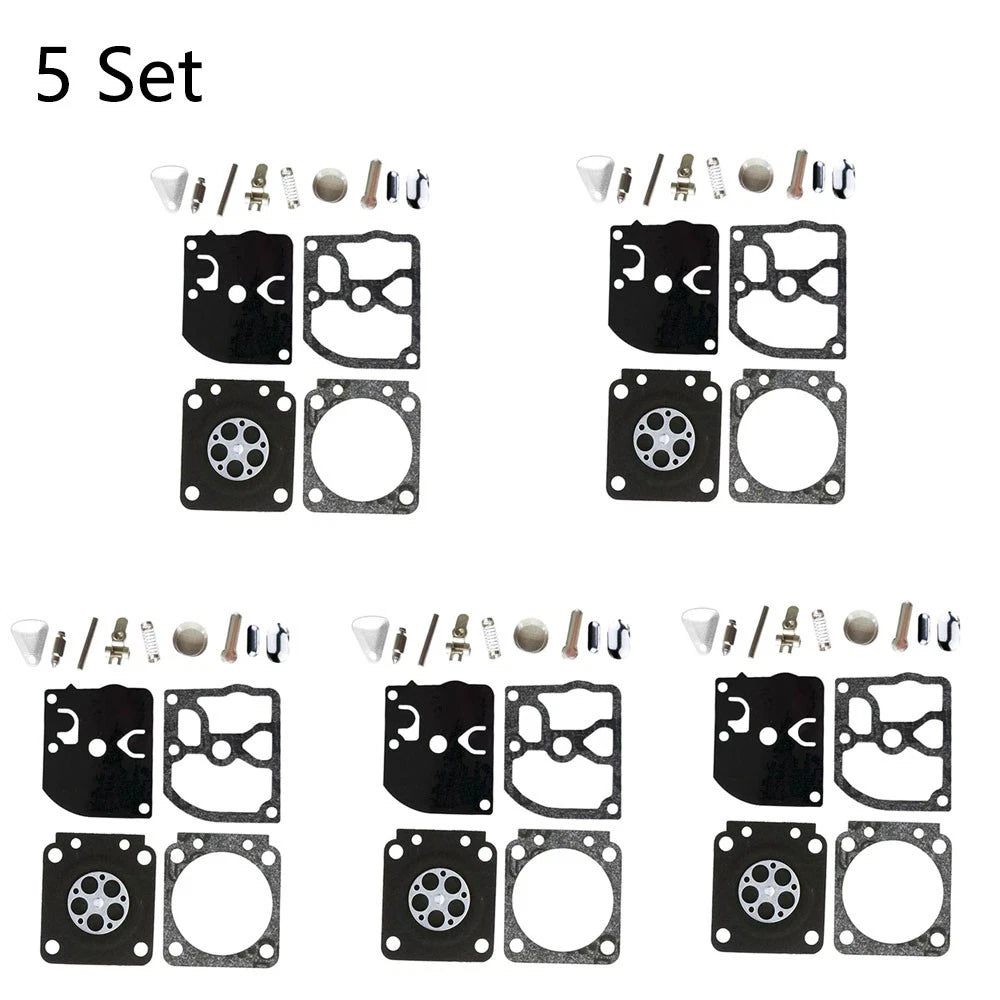 Set of 5 Carburetor Repair Kits for Zama RB-40, FS400, FS450, FS106, FS108, FS120, FS200