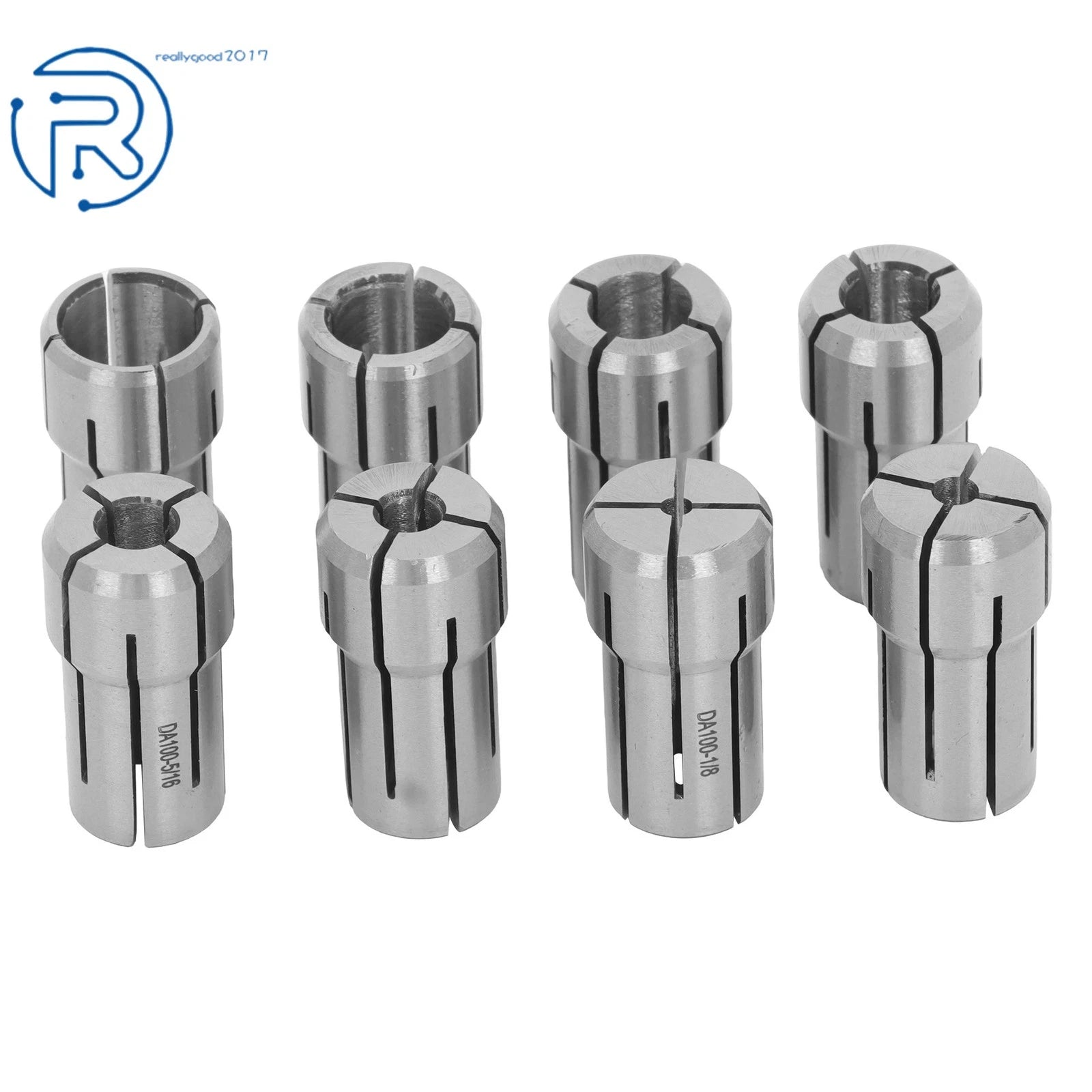 Set of 8 Precision Double Angle Collets for Various Applications