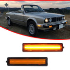 2X Amber LED Front Bumper Side Marker Lights for BMW E30 E32 E34 (1982–1996)