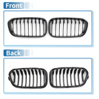 Pair Front Upper Bumper Grille for BMW 1 Series F20 Matte Black (2011-2019)