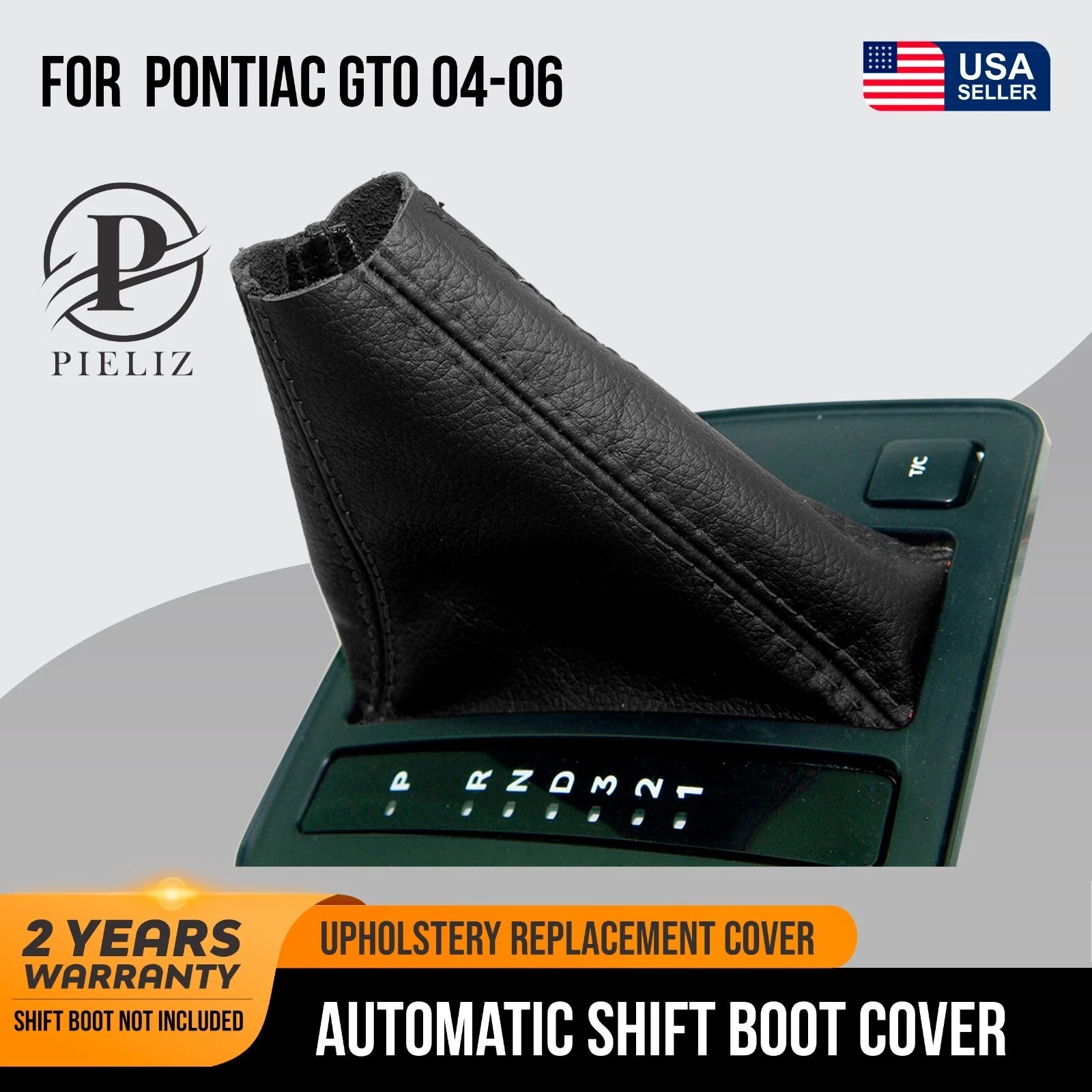 Automatic Shift Boot Cover for Pontiac GTO (2004–2006) Black PVC Leather