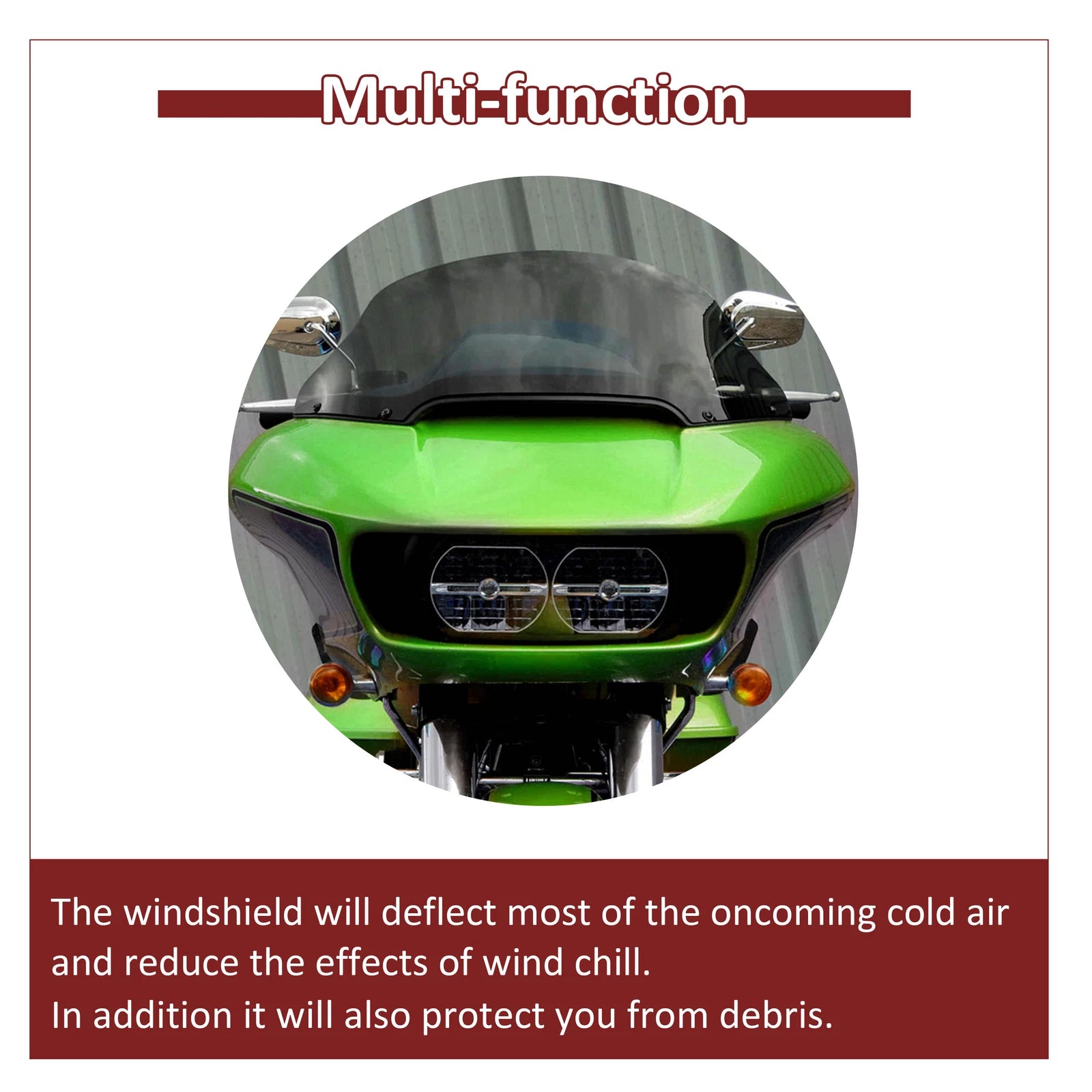 14" Front Wave Windshield Smoke for Harley Road Glide Ultra (2015–UP)