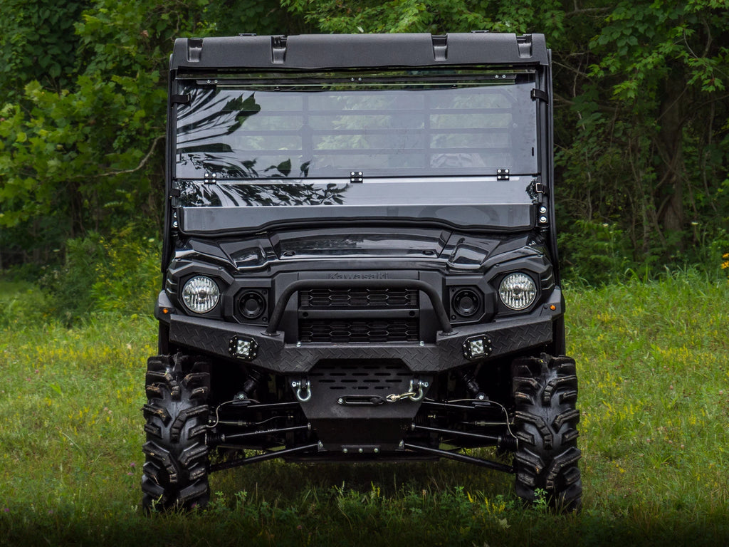 Scratch Resistant Flip Down Windshield for Kawasaki Mule Pro FXT/DXT/DX/FX (2015–2023)