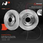 Pair Front Rotors & Brake Pads with Calipers for Mitsubishi Lancer