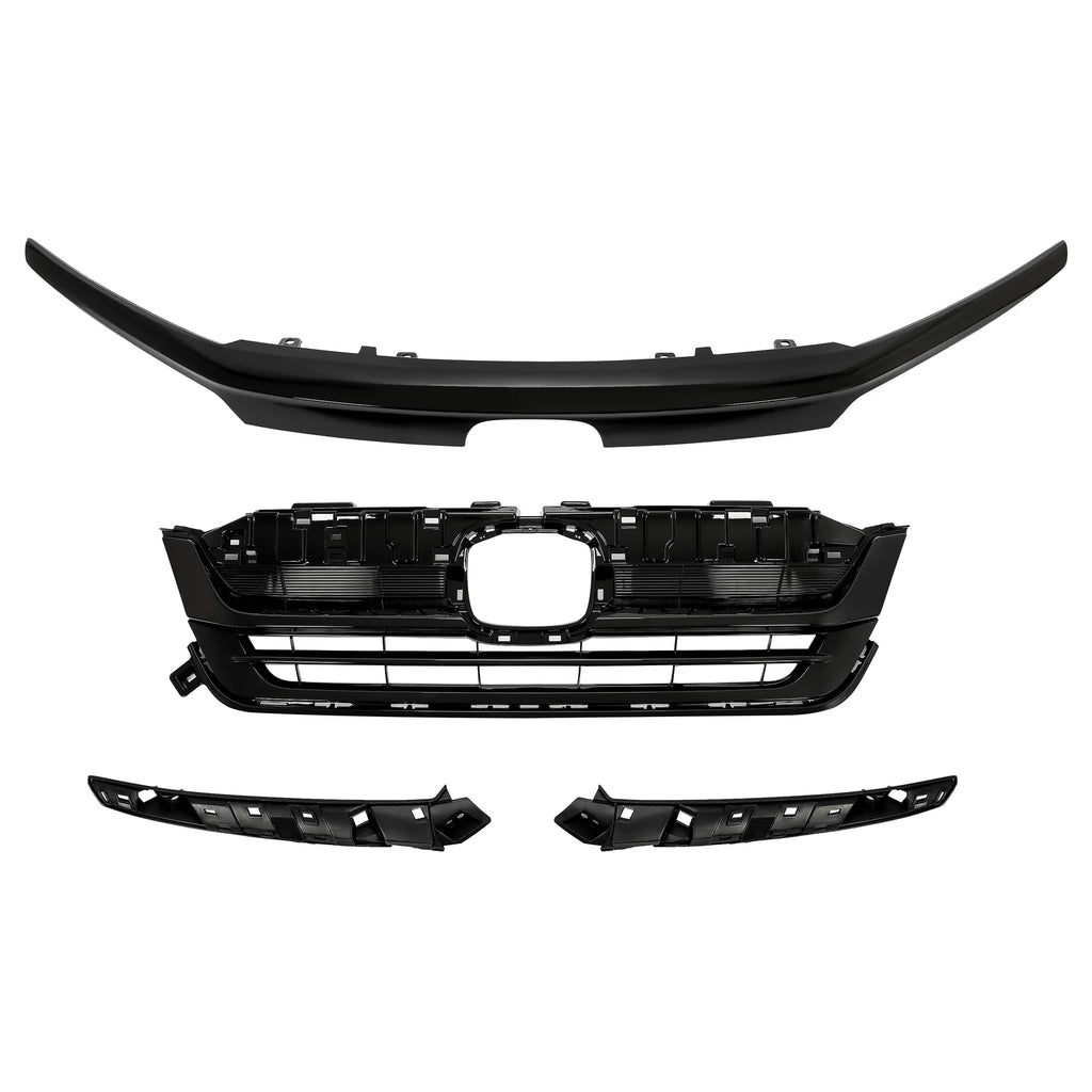 Front Upper Grille for Honda Pilot (2019–2022) Glossy Black