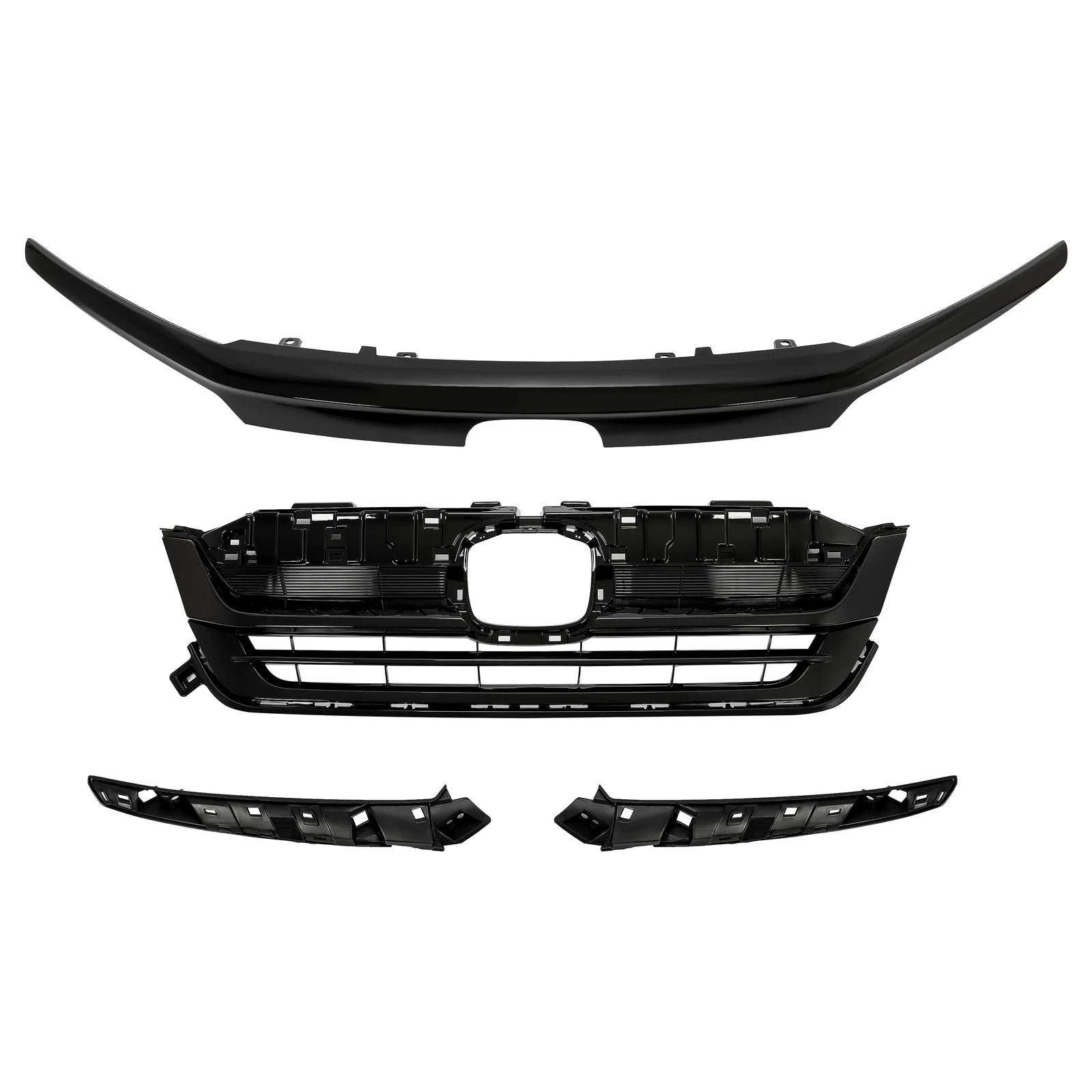 Front Upper Grille for Honda Pilot (2019–2022) Glossy Black