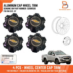 4 x Black Aluminium Wheel Center Cap Trim for Holden Colorado, Trailblazer (17-22)