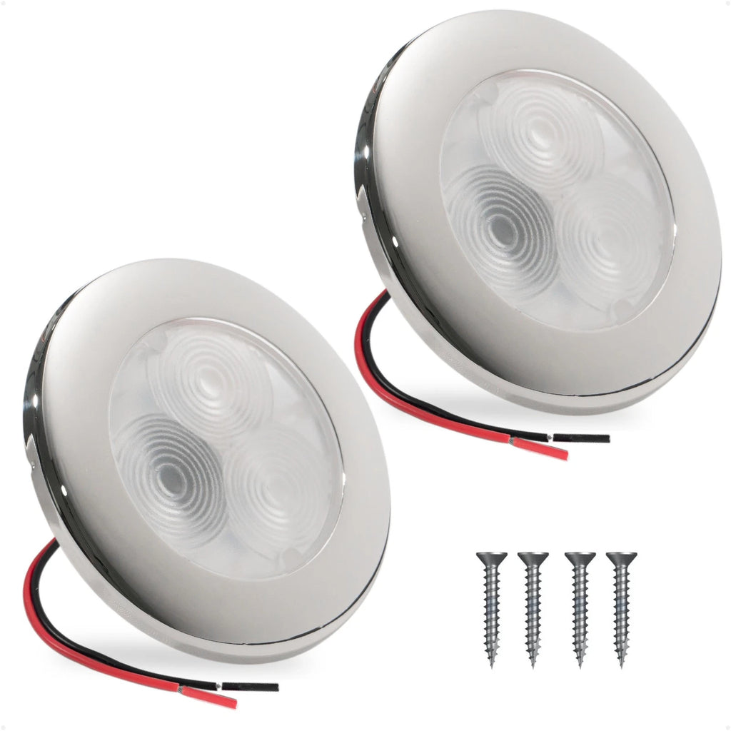2X LED Marine Courtesy Lights for Boat Ceiling (3 Inch)