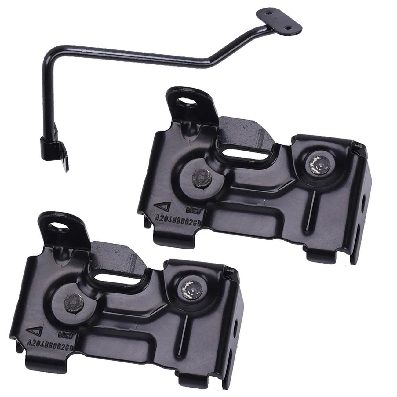 3PCS Hood Safety Catch Latch & Center Support for Mercedes W212 (2009–2016)