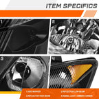 OE Style Black/Amber Headlights for Dodge/Mercedes/Freightliner Sprinter (2007–2013)