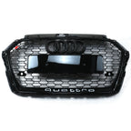 RS3 Style Grille for Audi A3 S3 (2017–2019) Black Honeycomb Bumper Grill