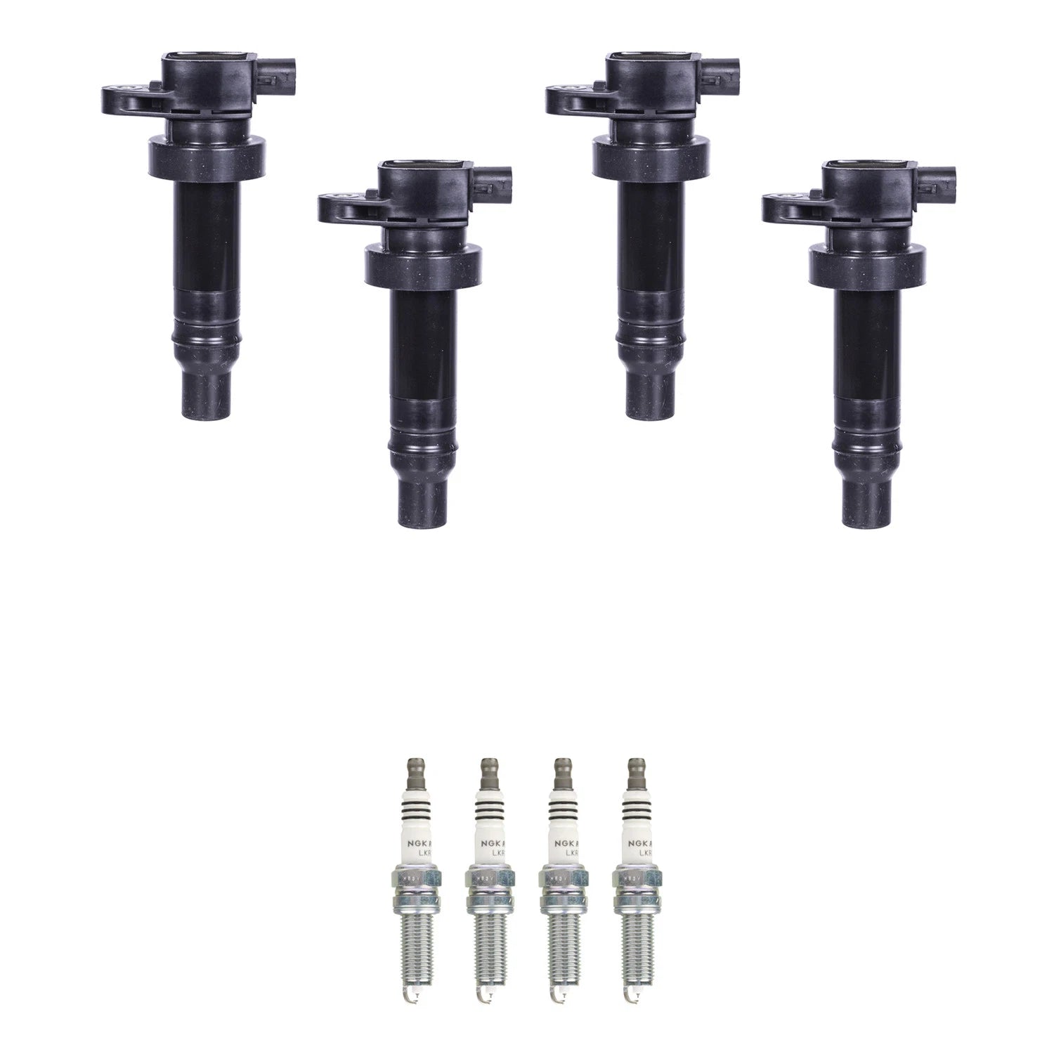 Set of 4 Ignition Coils & NGK Ruthenium Spark Plugs for Kia Soul (2014–2019)
