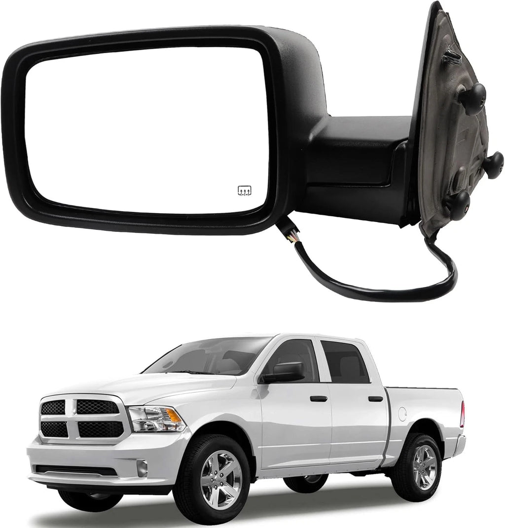 Left Driver Manual Fold Heated Temp Sensor Mirror for Dodge Ram 1500 (2013–2019)