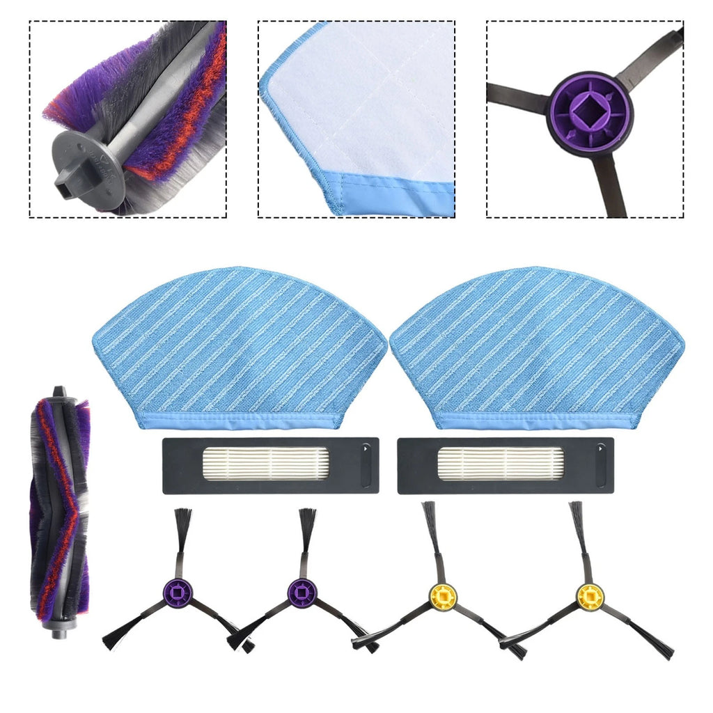Main Brush Filters Side Brush Mop Cloth Kit for