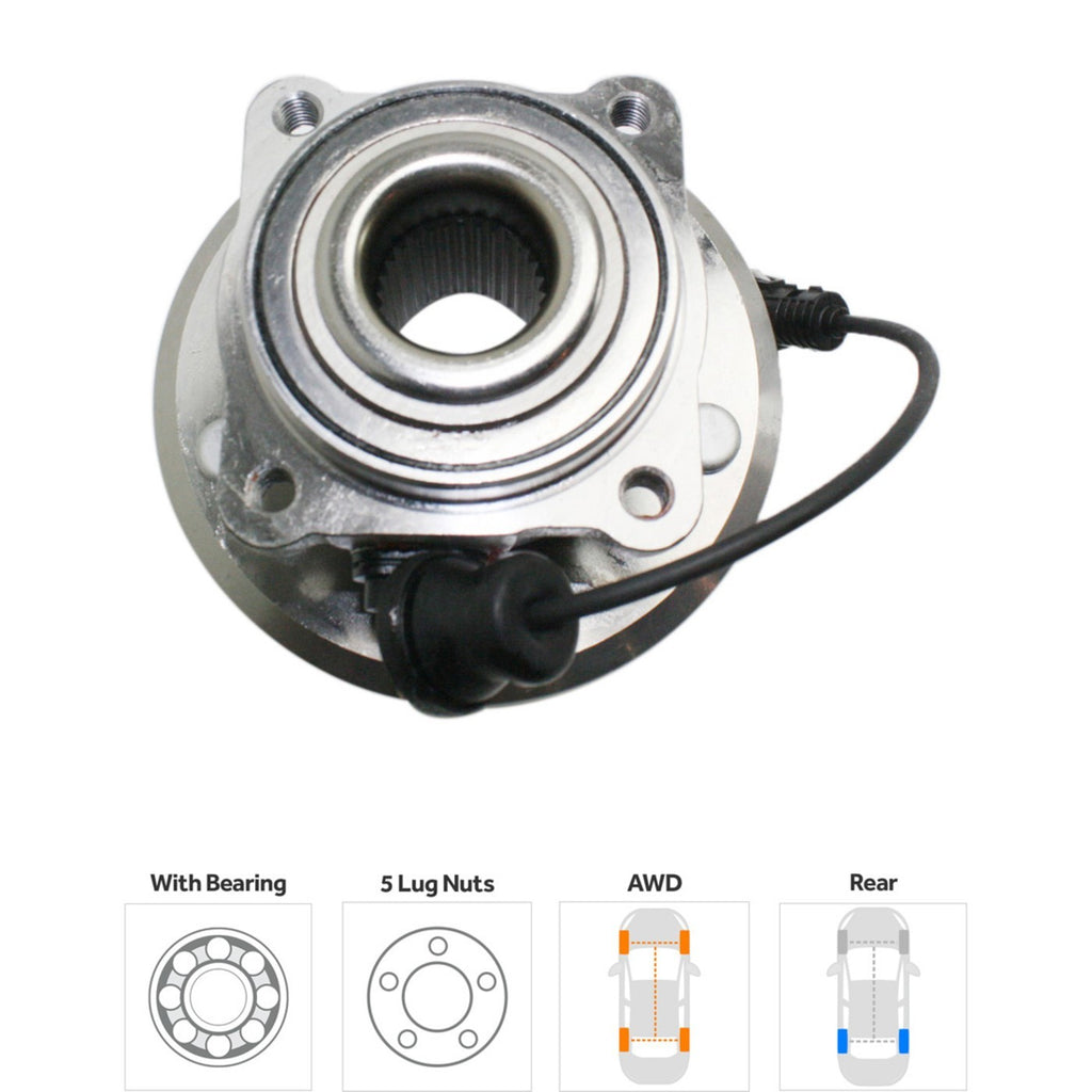 Set of 2 Wheel Hubs for Chevrolet Equinox (2007–2009) with Bearing