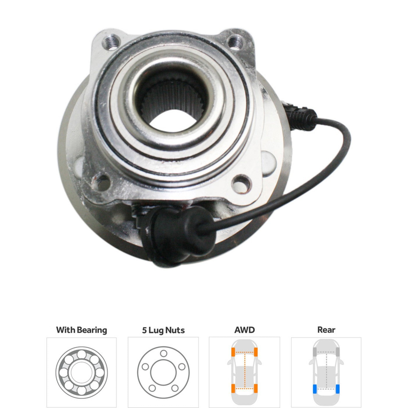 Set of 2 Wheel Hubs for Chevrolet Equinox (2007–2009) with Bearing