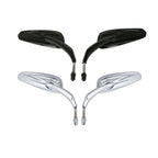 Tapered Tribal Rear View Mirrors for Harley Touring Road Glide (Chrome/Black)