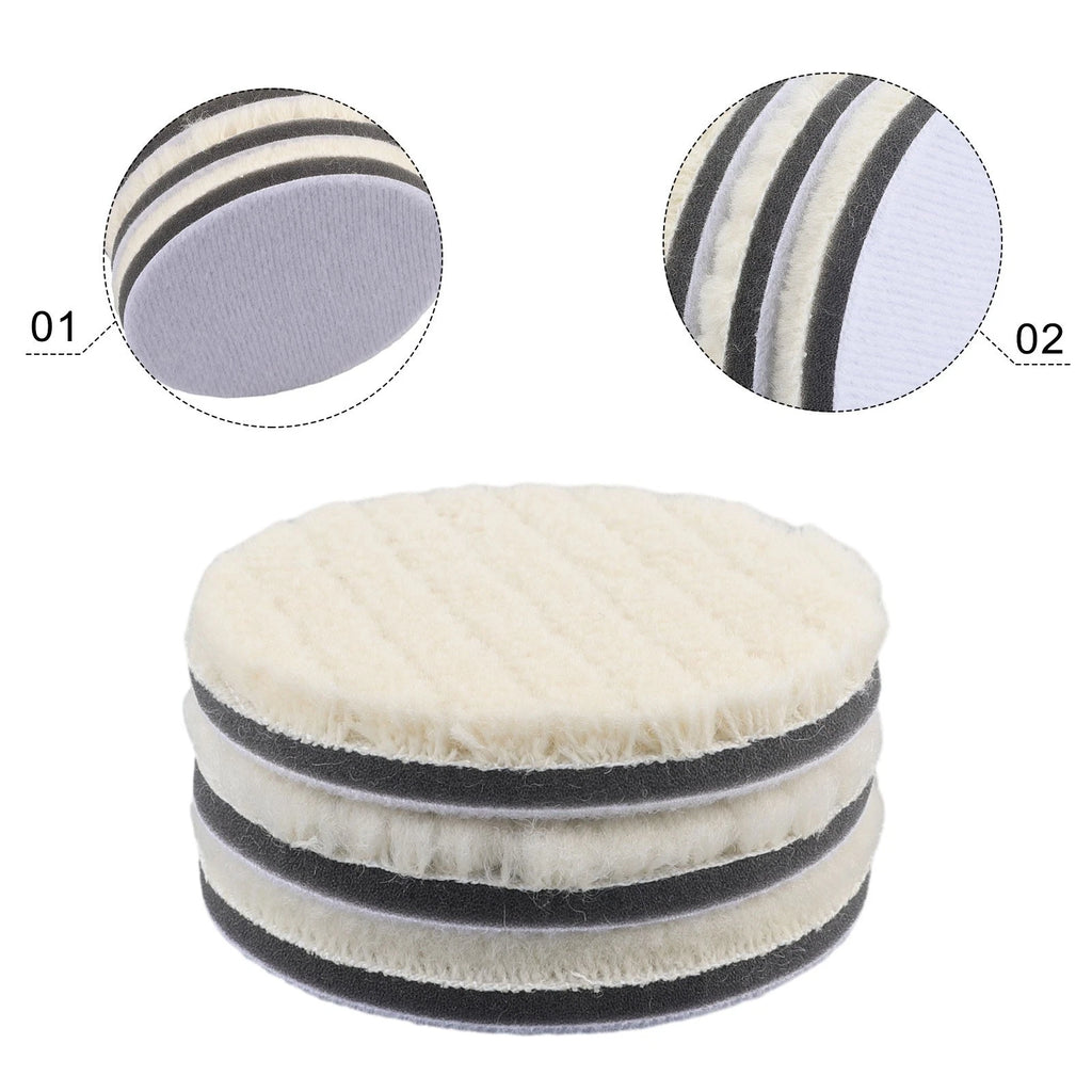 3pcs Buffing Wool Polishing Pads for Auto Car Detailing Waxing Polisher