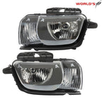 Set of 2 Headlight Halogen for Chevrolet Camaro (2010–2013) Black Housing