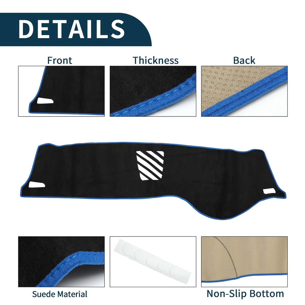 Dashboard Cover Mat for BMW 5 Series F10 F11 (2010–2017) Black Blue