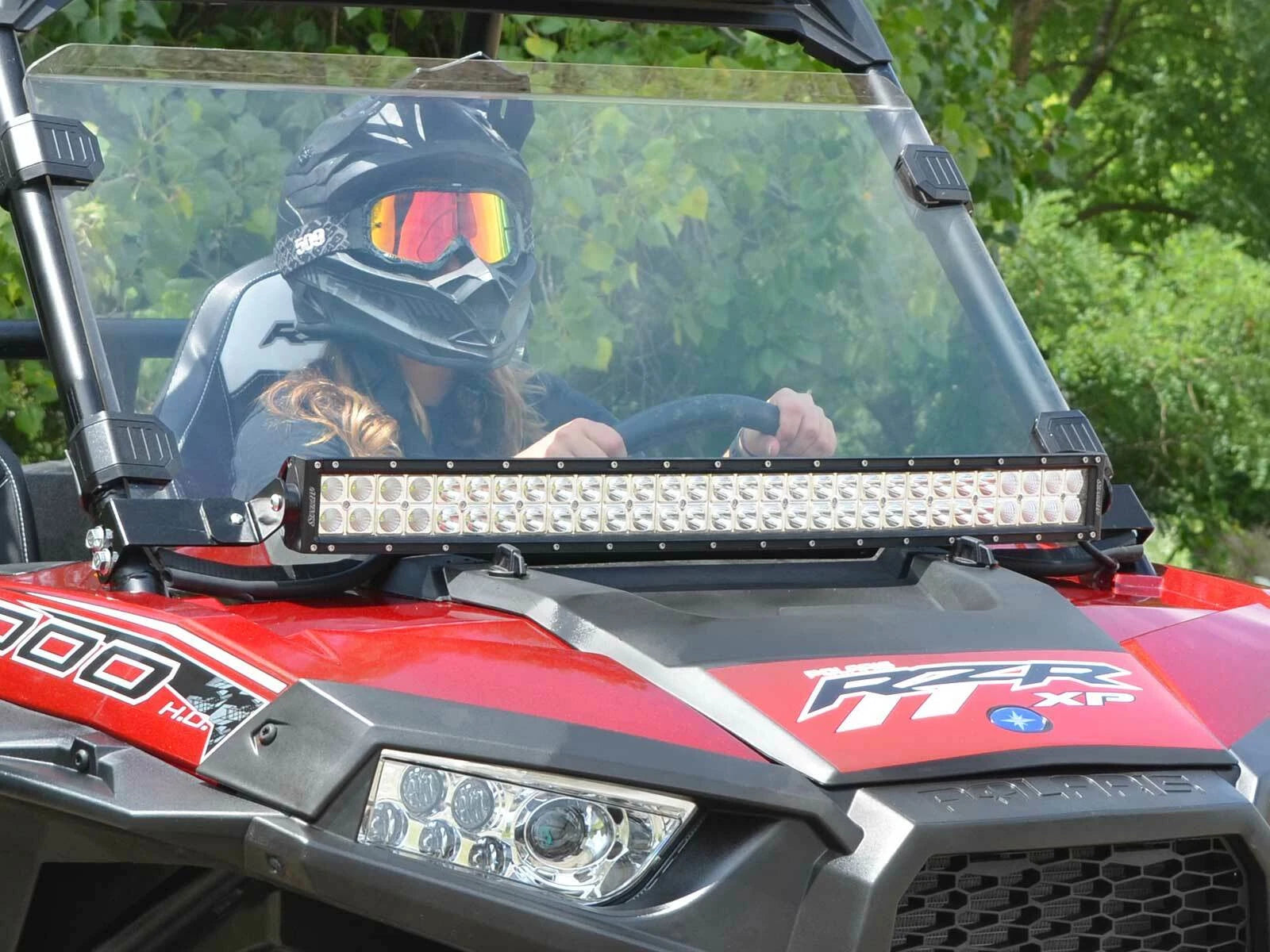 30" Flush To Hood Light Bar Mounting Bracket for Polaris RZR (2014–2023)