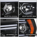 Black Amber LED Sequential Chasing Projector Headlights for Ram 2500 (2019–2024)