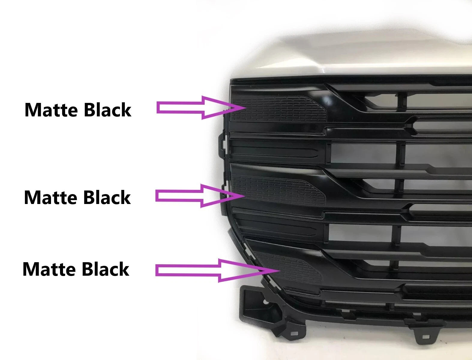 Front Upper Grille for GMC Sierra 1500 (2022–2024) #63 Quicksilver Metallic