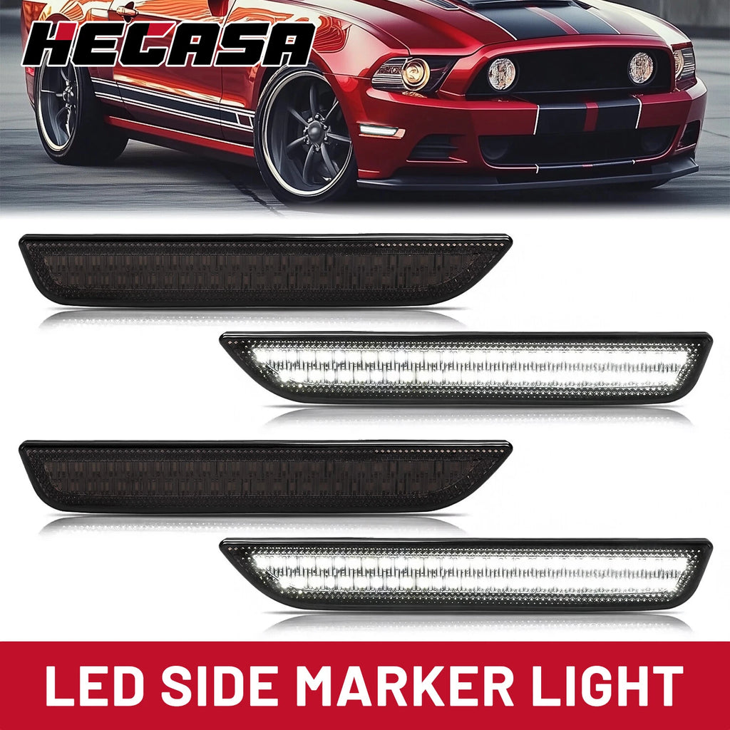 Set of 4 LED Side Marker Lights for Ford Mustang (2010–2014) Smoke