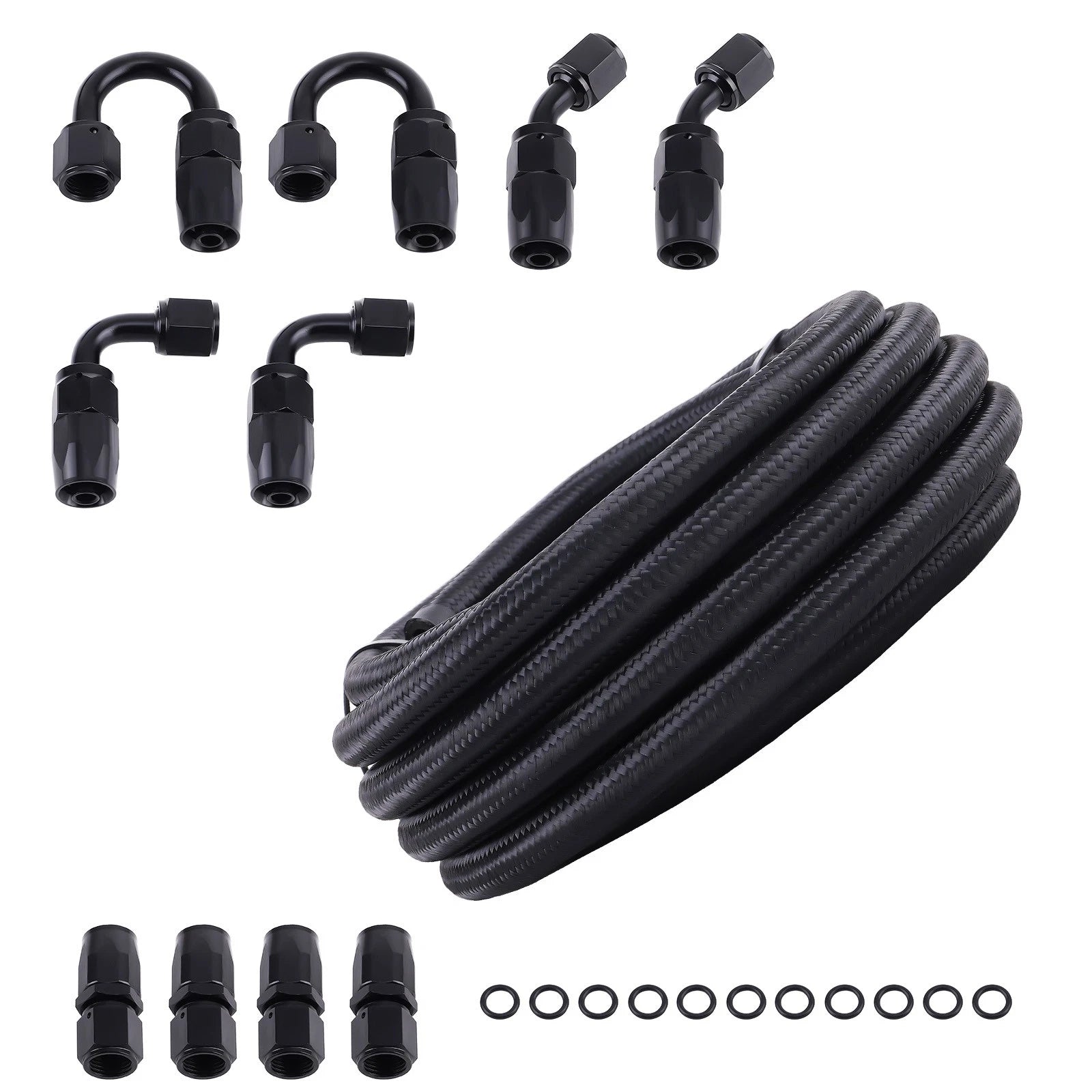 Fuel Line Hose Kits 6AN/8AN/10AN for Various Applications (12FT/16FT/20FT)