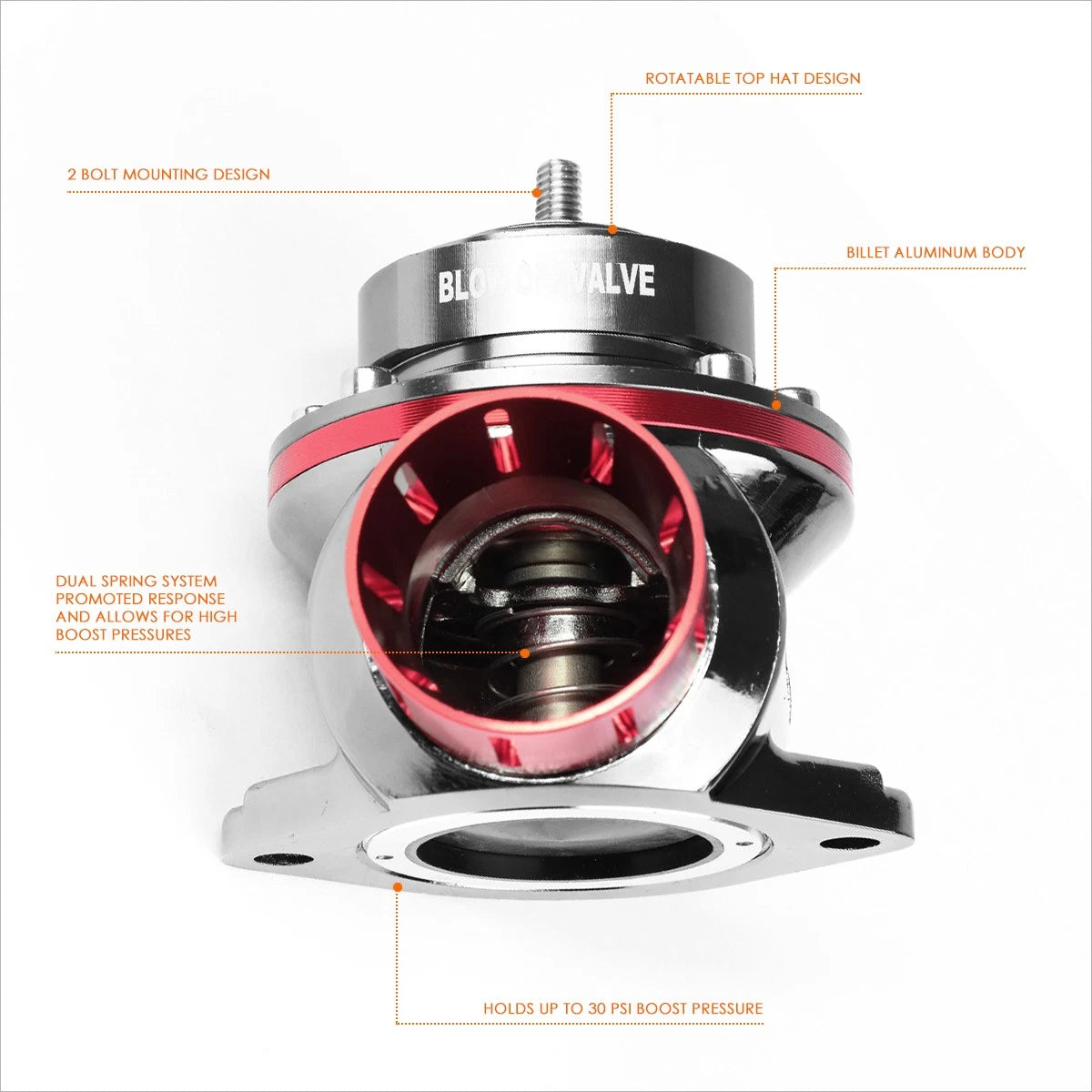 Universal Adjustable 2-Bolt Blow-Off Valve for Type-S RS RZ Turbo (Universal)