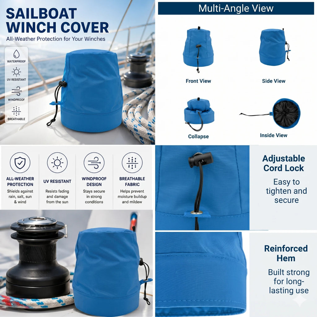 Winch Cover for Sailboat Yacht (Waterproof, Self-Tailing)