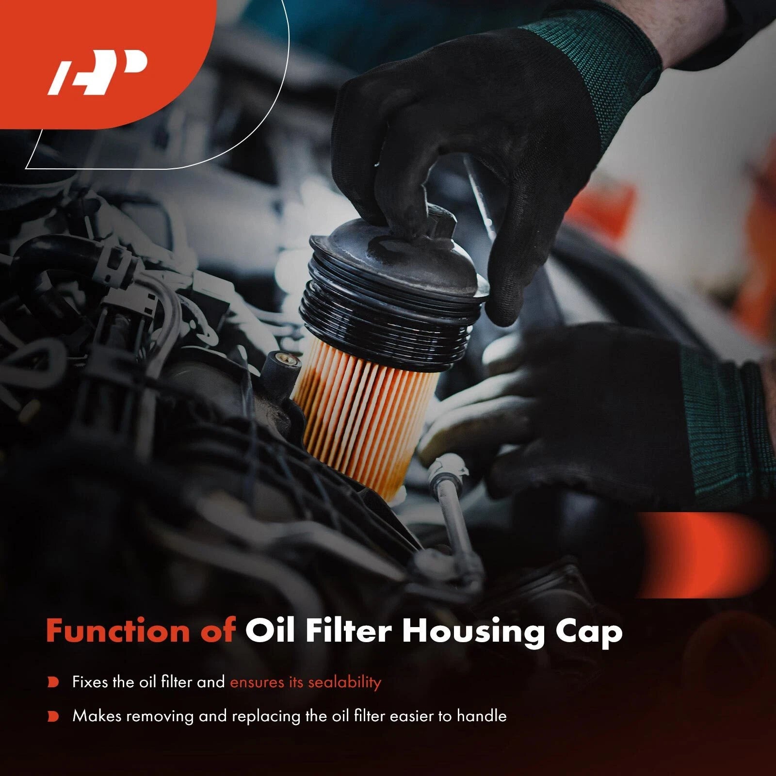 Oil Filter Cap with Wrenching Lug for Mercedes-Benz E500 E550 E63 AMG (2003–2013)